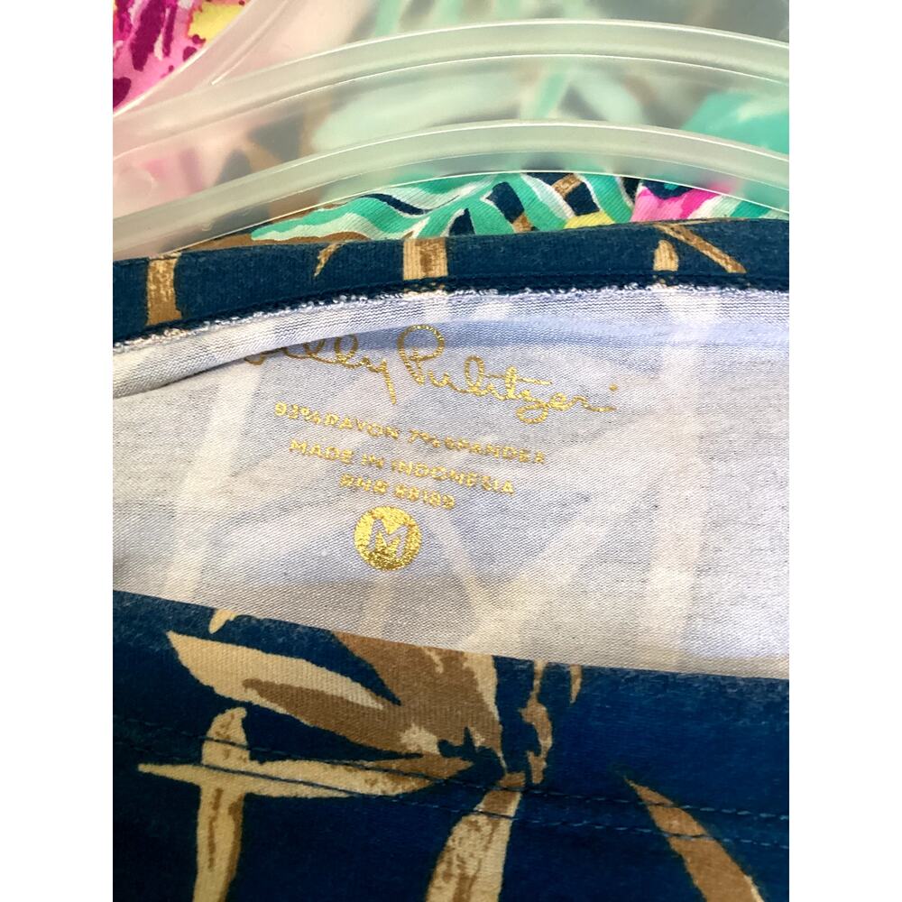 Lilly Pulitzer Navy and Gold Bamboo Print Midi Dress - Picture 4 of 7